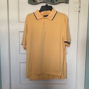 Perry Ellis Yellow Polo Shirt with Black Trim Size L